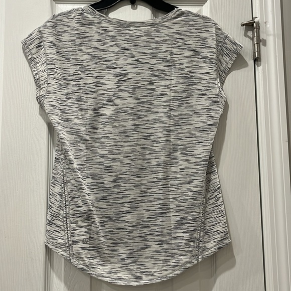 Lululemon White & Grey Lightweight Shirt with Cross Stitch Detail - Picture 6 of 6